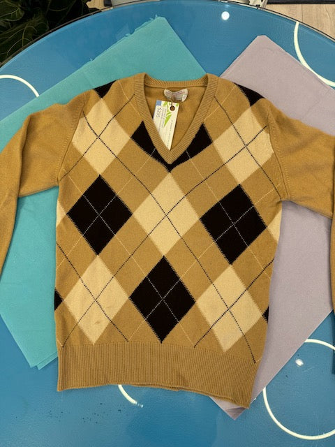 John Laing 100% Cashmere Argyle Sweater (38)