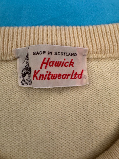 Hawick Yellow, Pink, White 100% Cashmere Sweater (44)